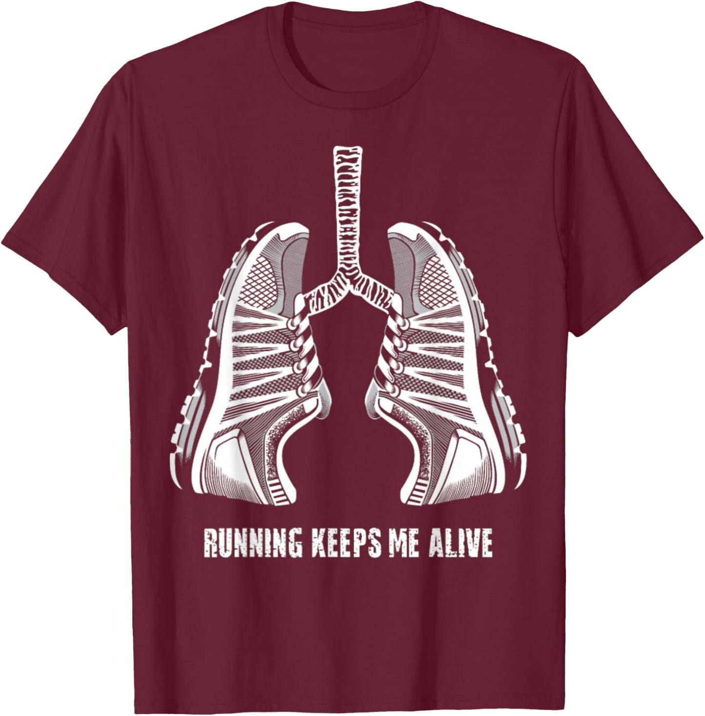 Running Keeps Me Alive T-Shirt - T-Shirt | Maroon