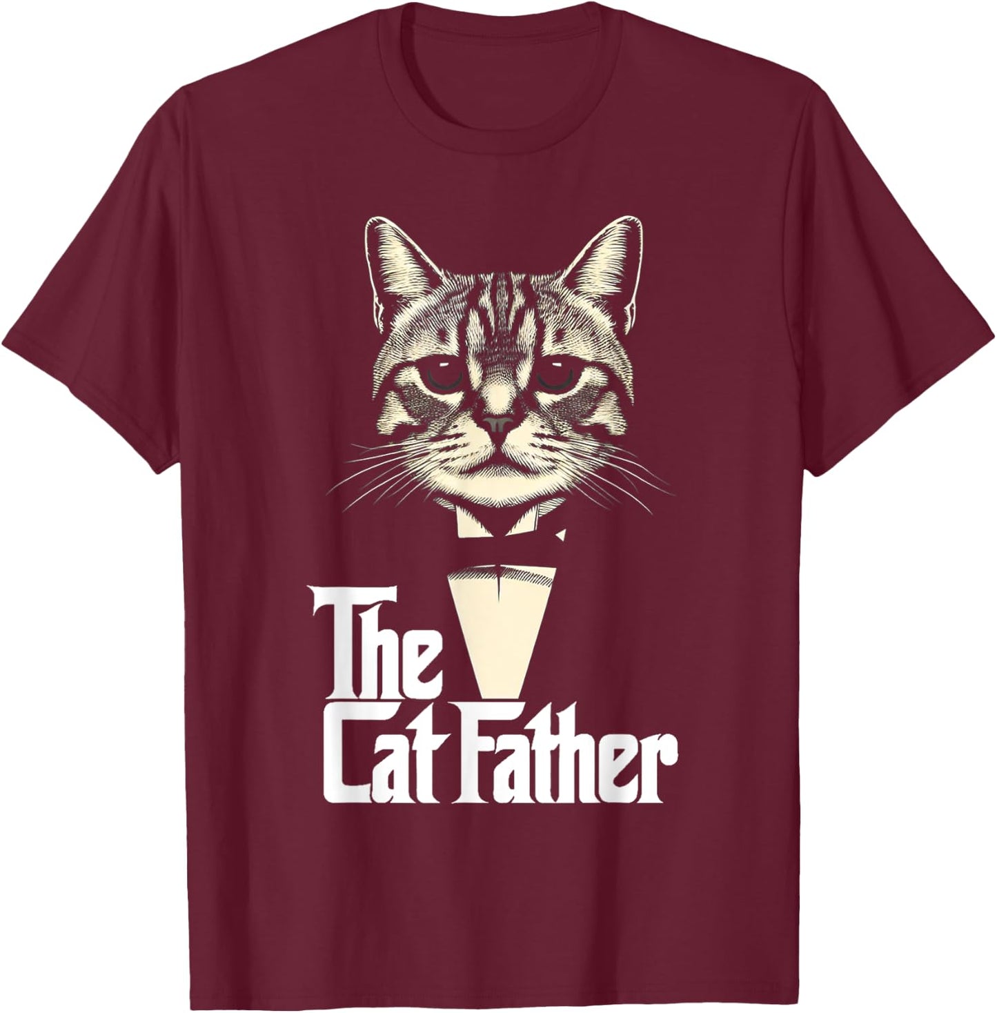 Cat Lover Gifts Funny The CatFather Cat Dad T-Shirt - T-Shirt | Maroon
