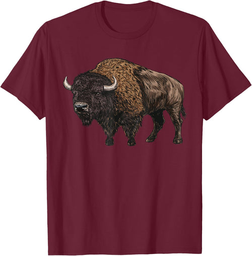 Retro American Bison Silhouette National Park Buffalo Lover