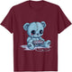 Goth Pastel Cute Creepy Kawaii Gamer Teddy Bear Gaming T-Shirt - T-Shirt | Maroon