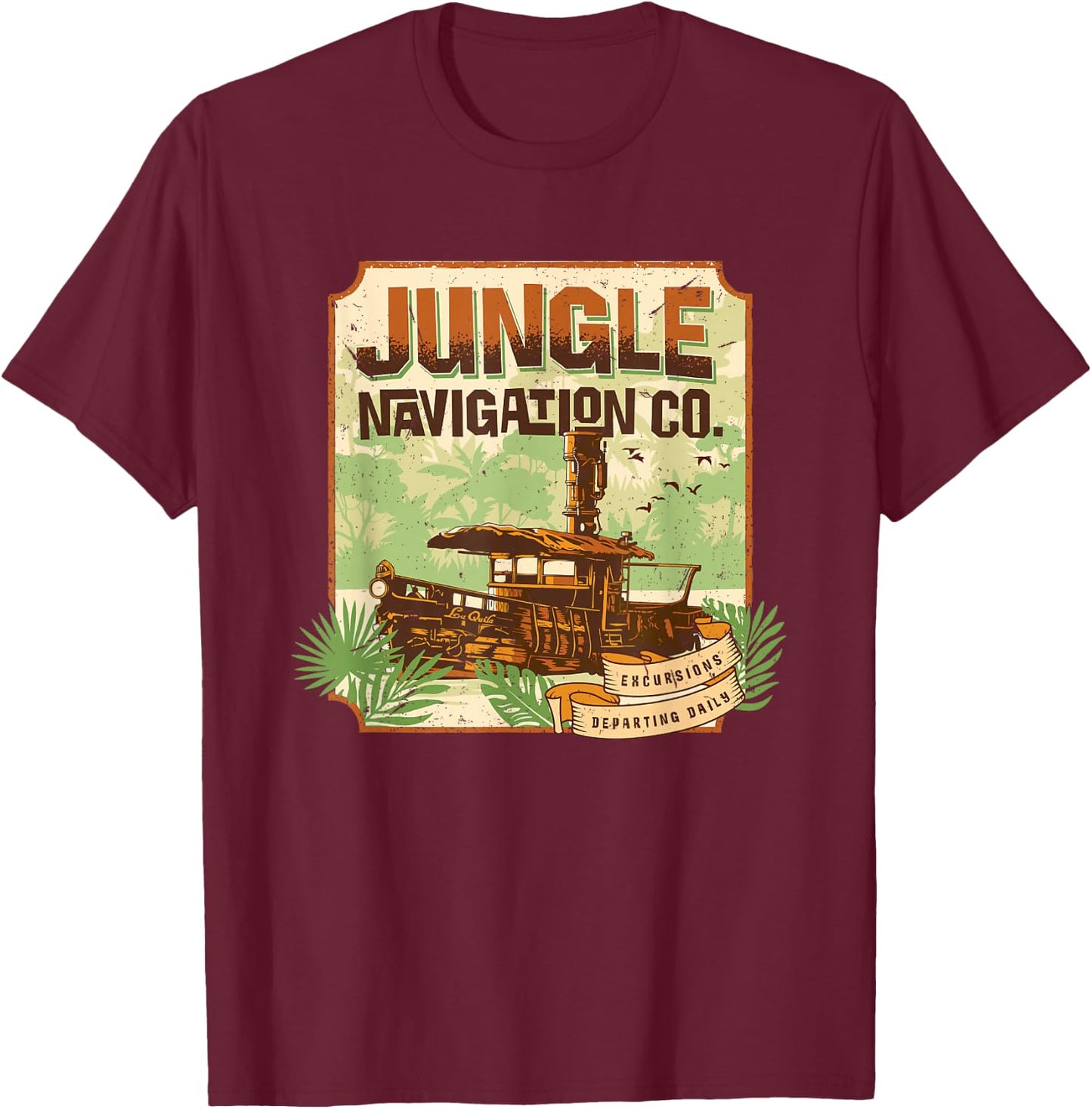 Disney Jungle Cruise Excursions Departing Daily Small T-Shirt - T-Shirt | Maroon