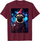 Cute Pug Wizard Character Funny Dog Pixel Art Women Kids T-Shirt - T-Shirt | Maroon
