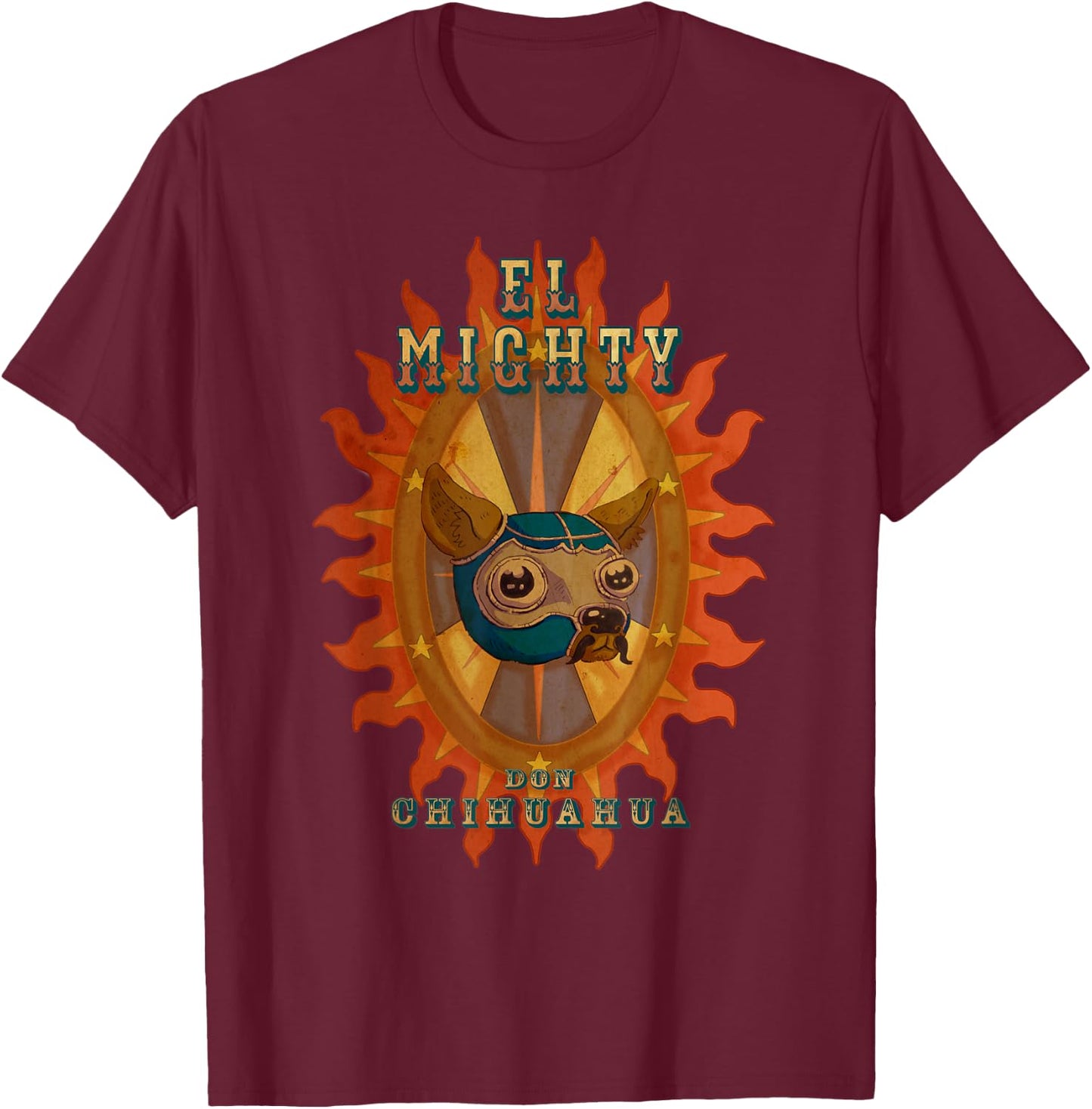 El Chihuahua Luchador T-Shirt - T-Shirt | Maroon