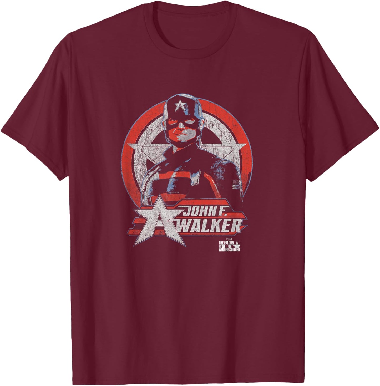 Marvel Falcon & Winter Soldier John F. Walker Portrait T-Shirt - T-Shirt | Maroon