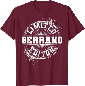SERRANO Funny Surname Family Tree Birthday Reunion Gift T-Shirt - T-Shirt | Maroon
