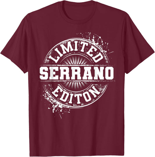 SERRANO Funny Surname Family Tree Birthday Reunion Gift T-Shirt - T-Shirt | Maroon