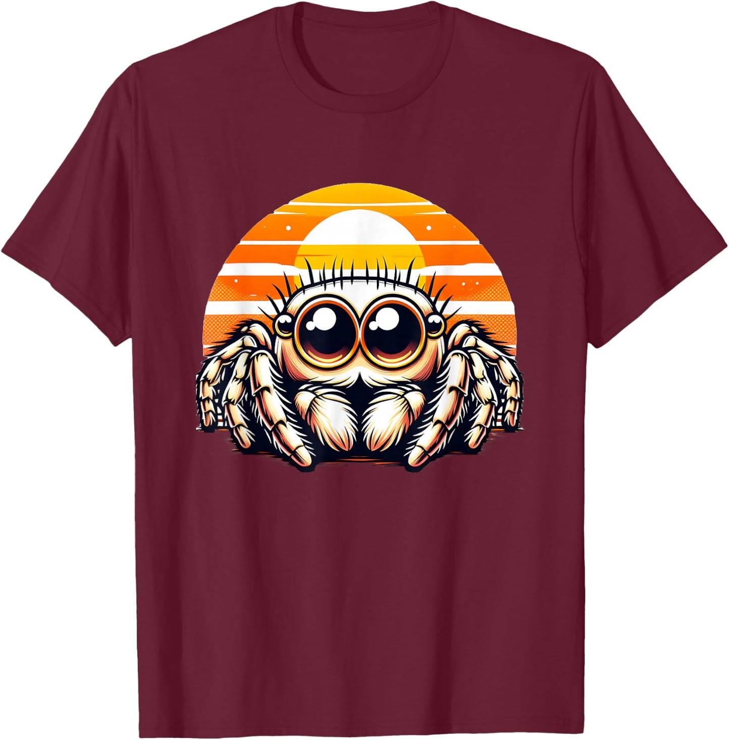Sunset Jumping Spider T-Shirt - T-Shirt | Maroon