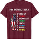 My Perfect Day Fishing Gift Fishermen American Flag Vintage T-Shirt - T-Shirt | Maroon
