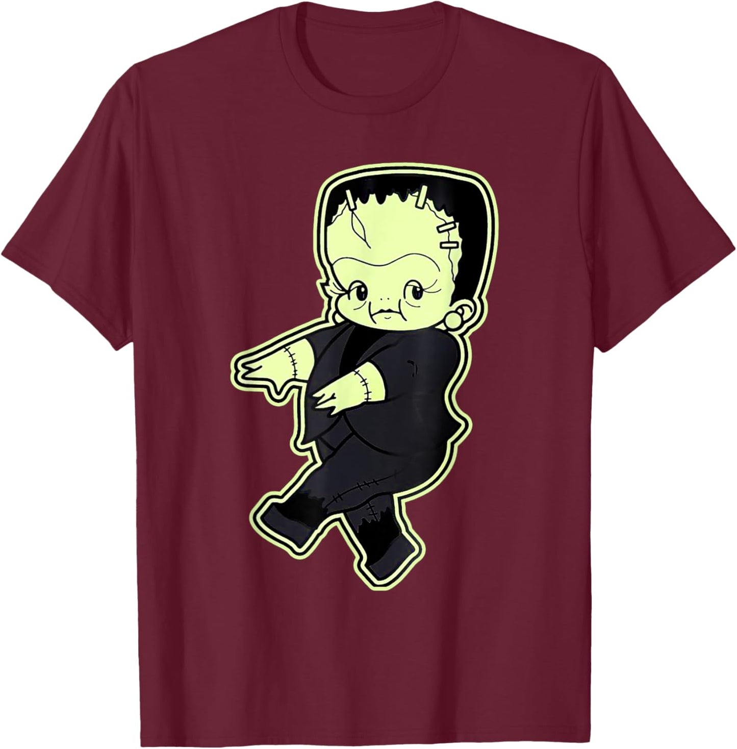 Kewpie Baby Frankenstein Monster T-Shirt - T-Shirt | Maroon