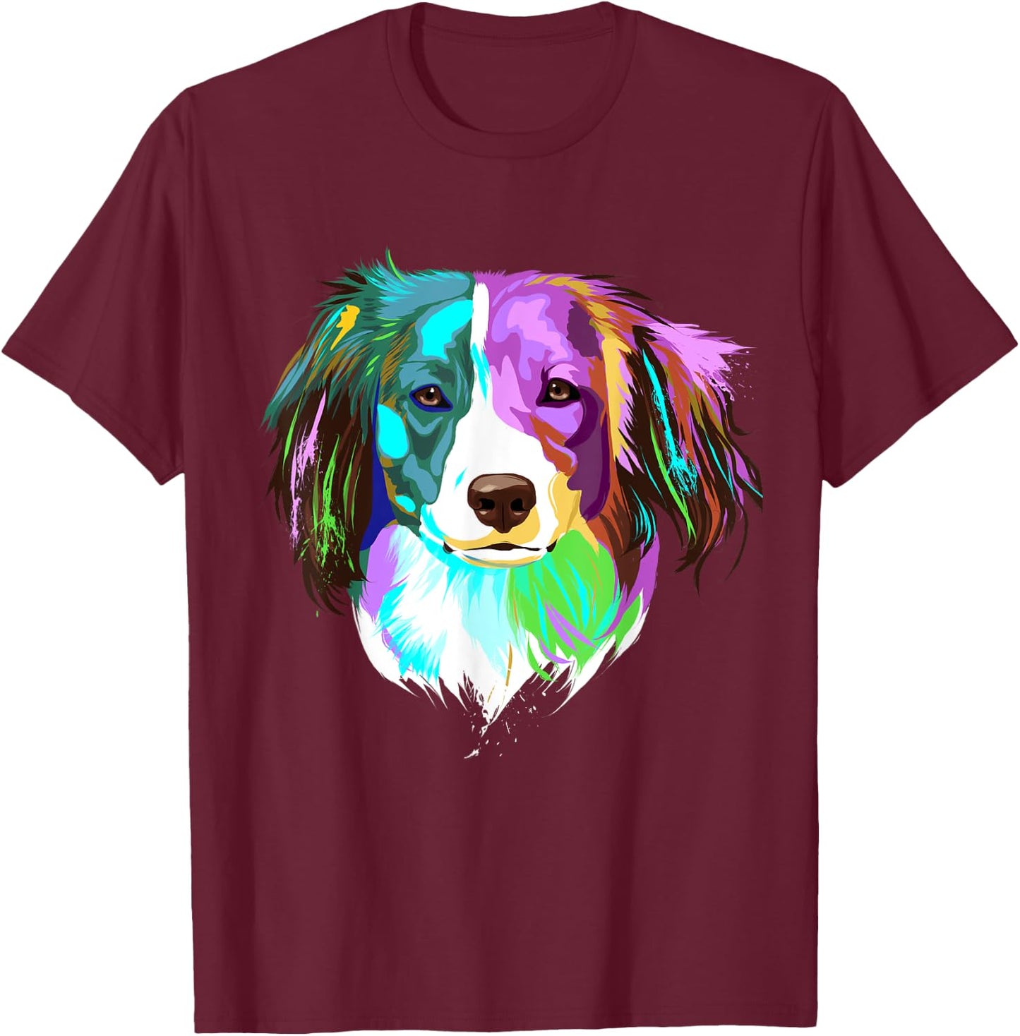 Splash Dog Kooikerhondje T-Shirt - T-Shirt | Maroon