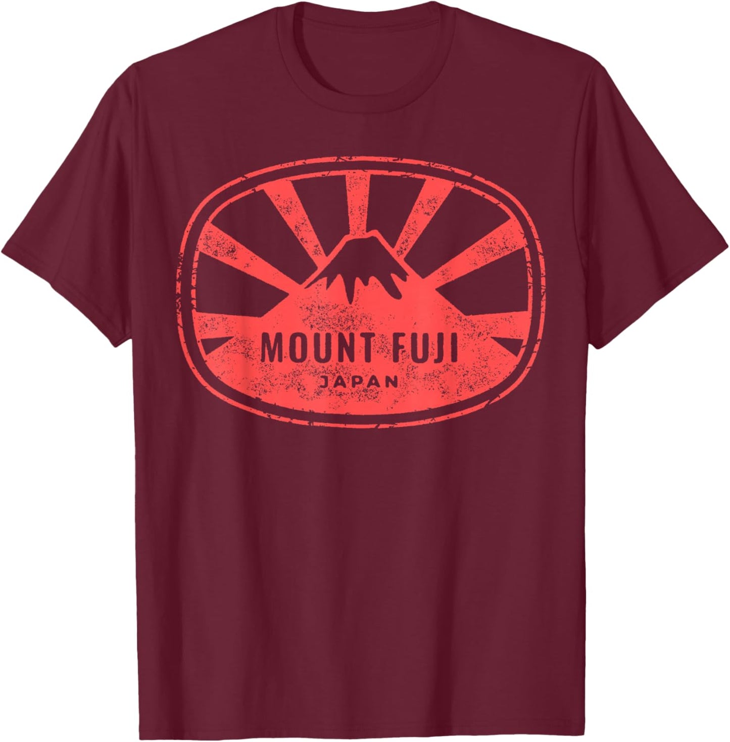 Vintage Mount Fuji Japanese Tradittional Graphic T-Shirt - T-Shirt | Maroon