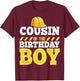 Cousin of the Birthday Boy Construction Birthday Party T-Shirt - T-Shirt | Maroon