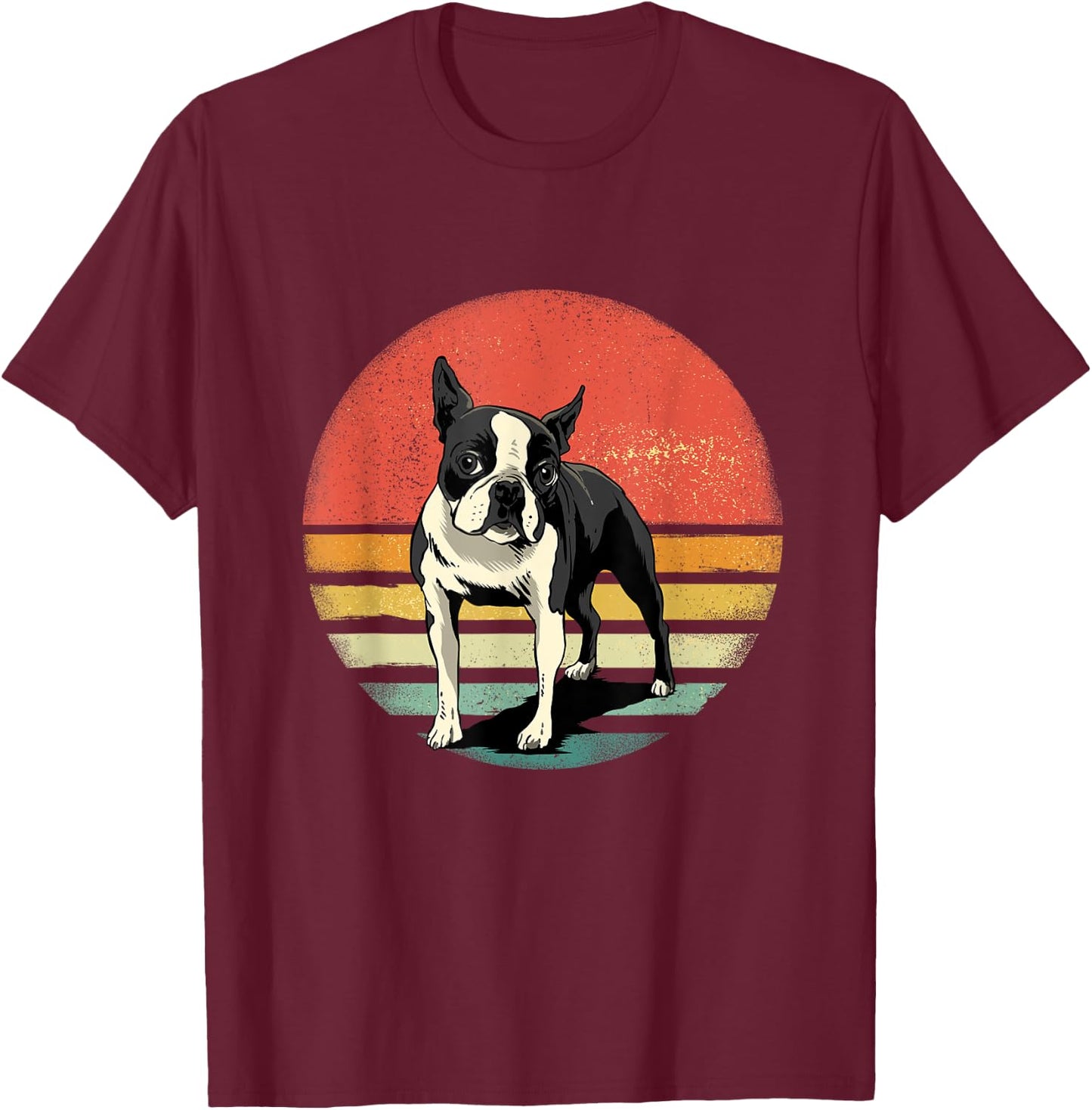 Boston Terrier Owner Retro Boston Bull Terrier Pet Dog Lover T-Shirt - T-Shirt | Maroon