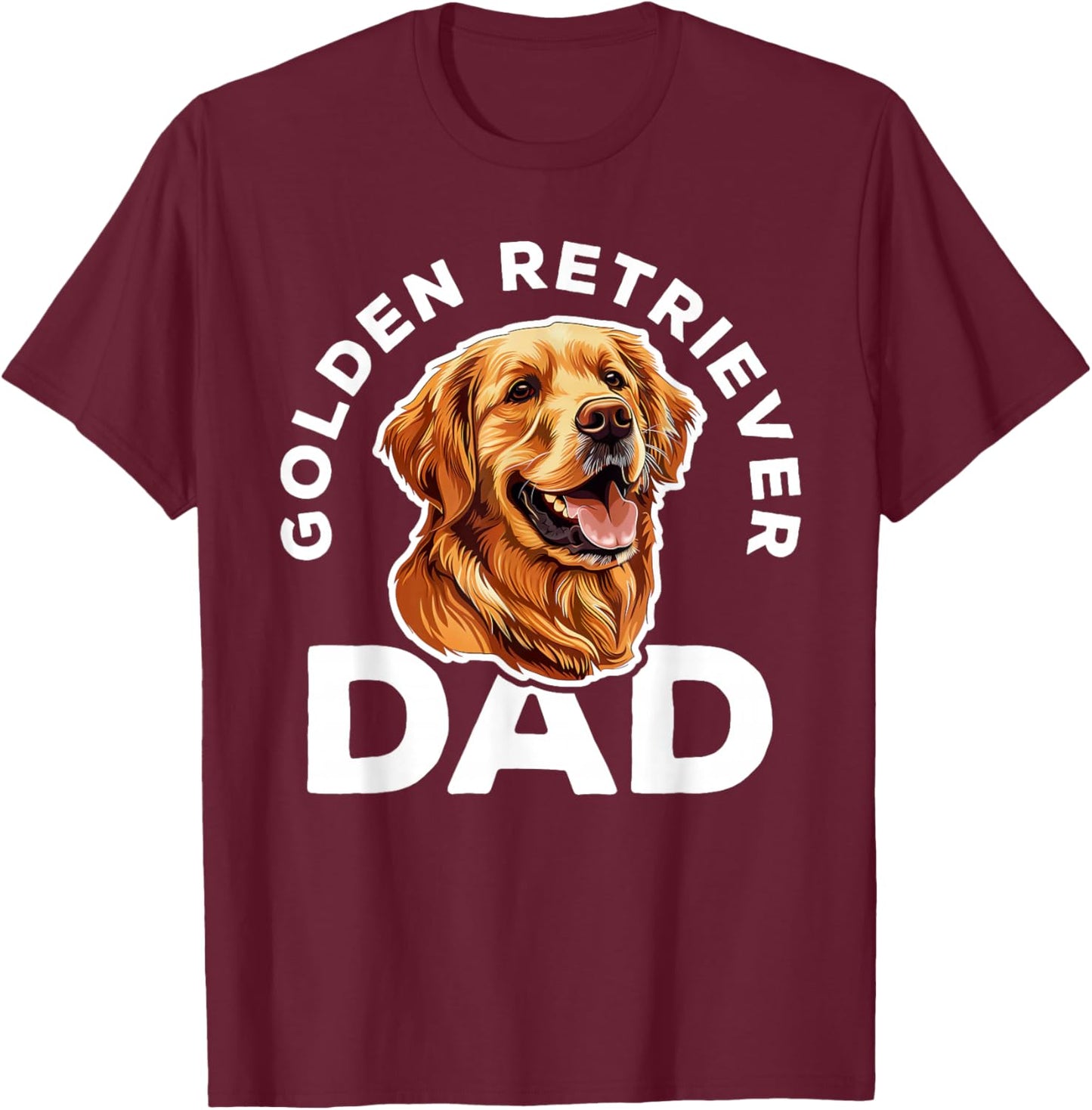 Golden Retriever Dad Shirt Men Daddy Dog Lover Fathers Day T-Shirt - T-Shirt | Maroon