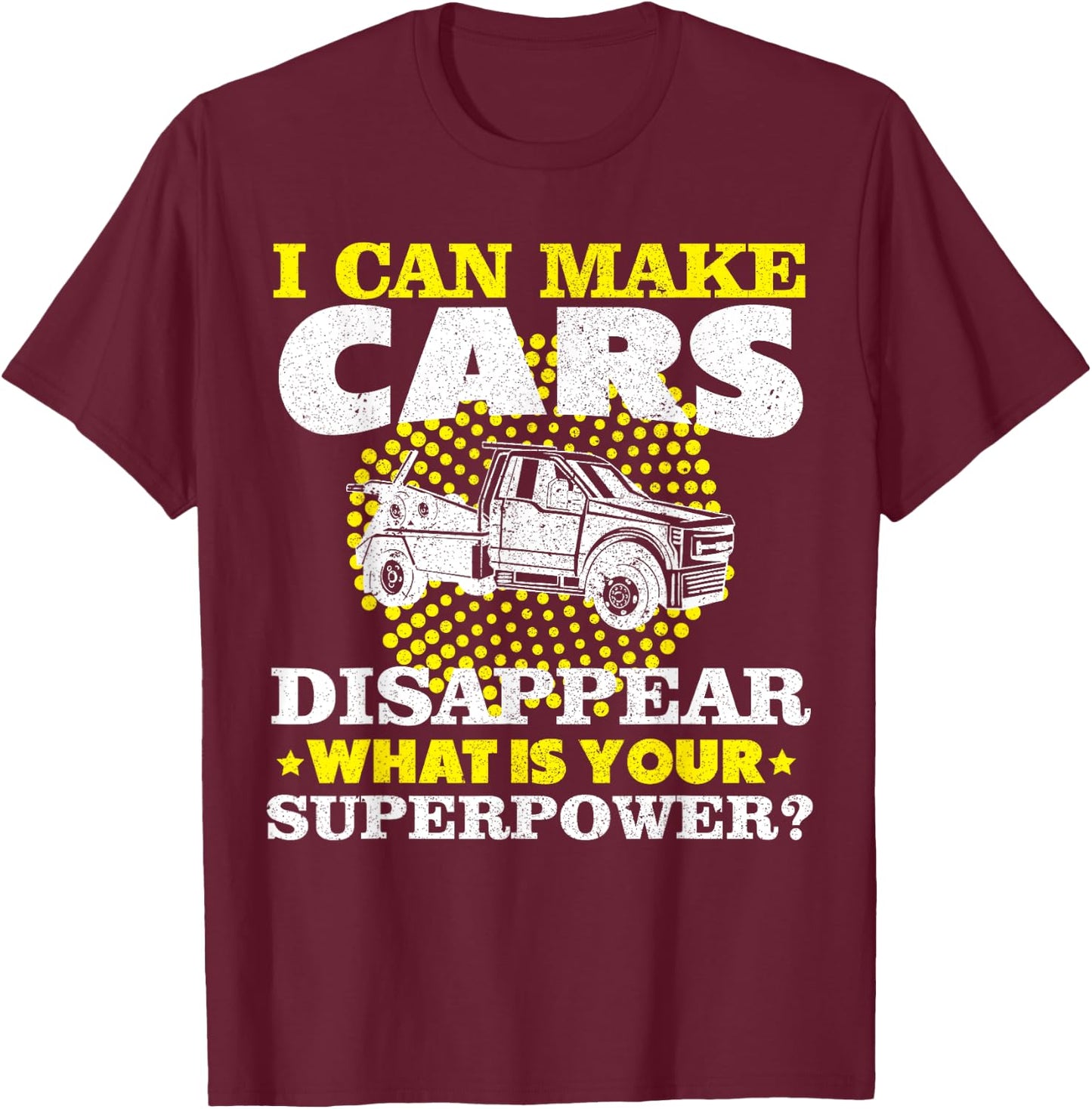 Tow Truck Driver Breakdown Lorry - Thin Yellow Line Trucker T-Shirt - T-Shirt | Maroon