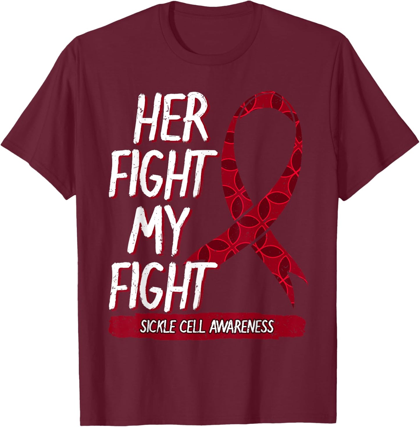 Sickle Cell Awareness Blood Disorder Burgundy Ribbon Gift T-Shirt - T-Shirt | Maroon
