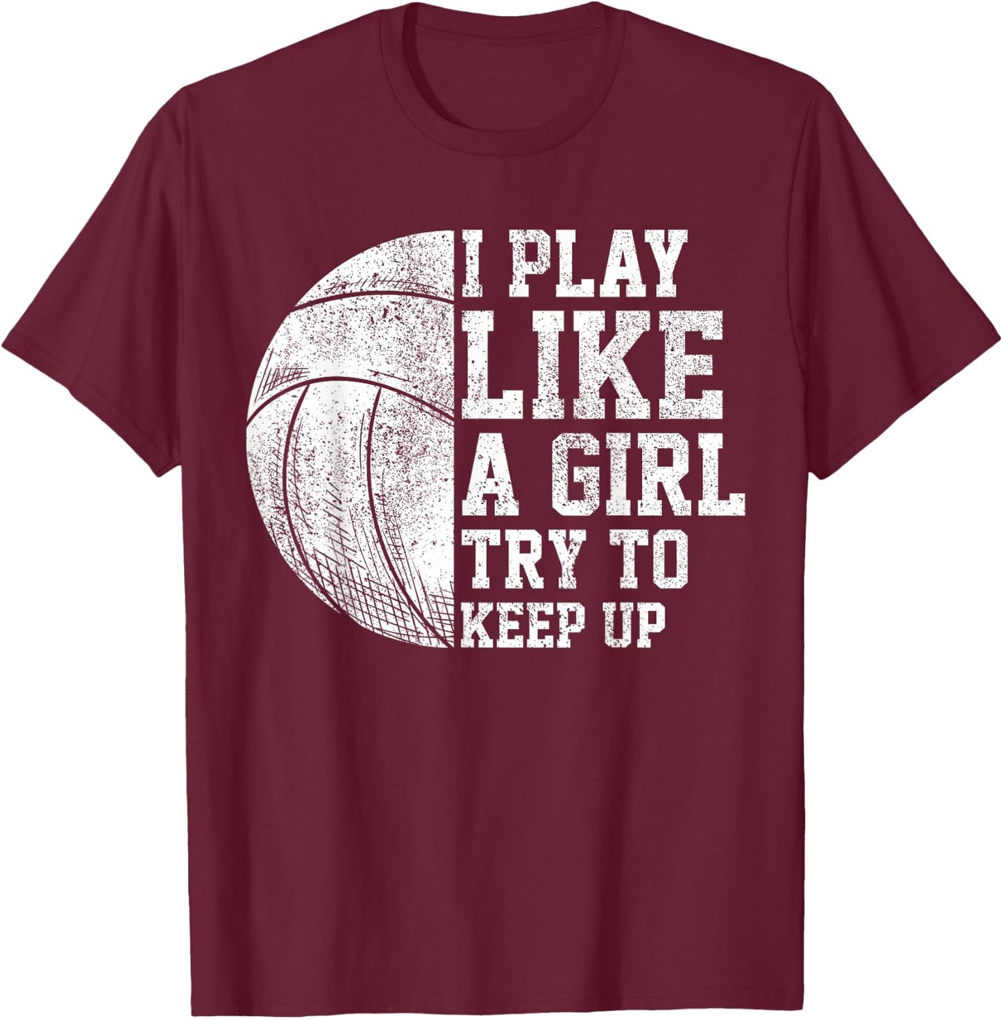 Girl Volleyball Player Women Volleyball Team Volleyball T-Shirt - T-Shirt | Maroon