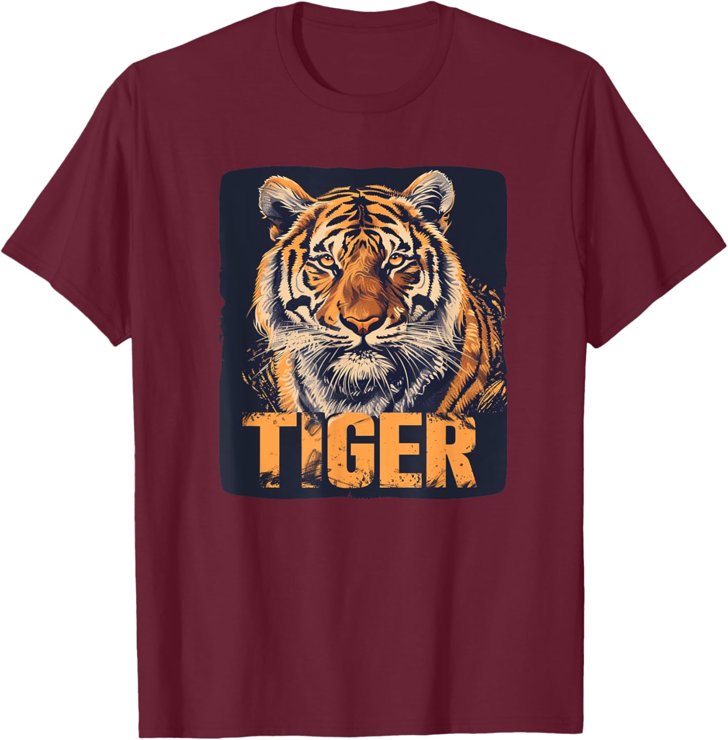 Nice Tiger Cat for Jungle and Animals Lovers Men Women Kids T-Shirt - T-Shirt | Maroon