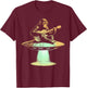 Monkey Playing Guitar On UFO Funny Guitarist Musician T-Shirt - T-Shirt | Maroon