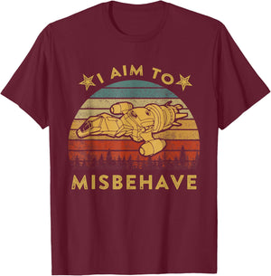 I Aim to Misbehave Vintage T-Shirt - T-Shirt | Maroon