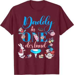Alice in ONEderland Family Daddy Of The Birthday Girl T-Shirt - T-Shirt | Maroon