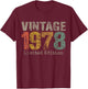 Vintage 1978 Limited Edition 47th Birthday Gifts 47 Year Old T-Shirt - T-Shirt | Maroon
