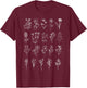 Vintage Inspired Flower Botanical Chart Naturalist T-Shirt - T-Shirt | Maroon