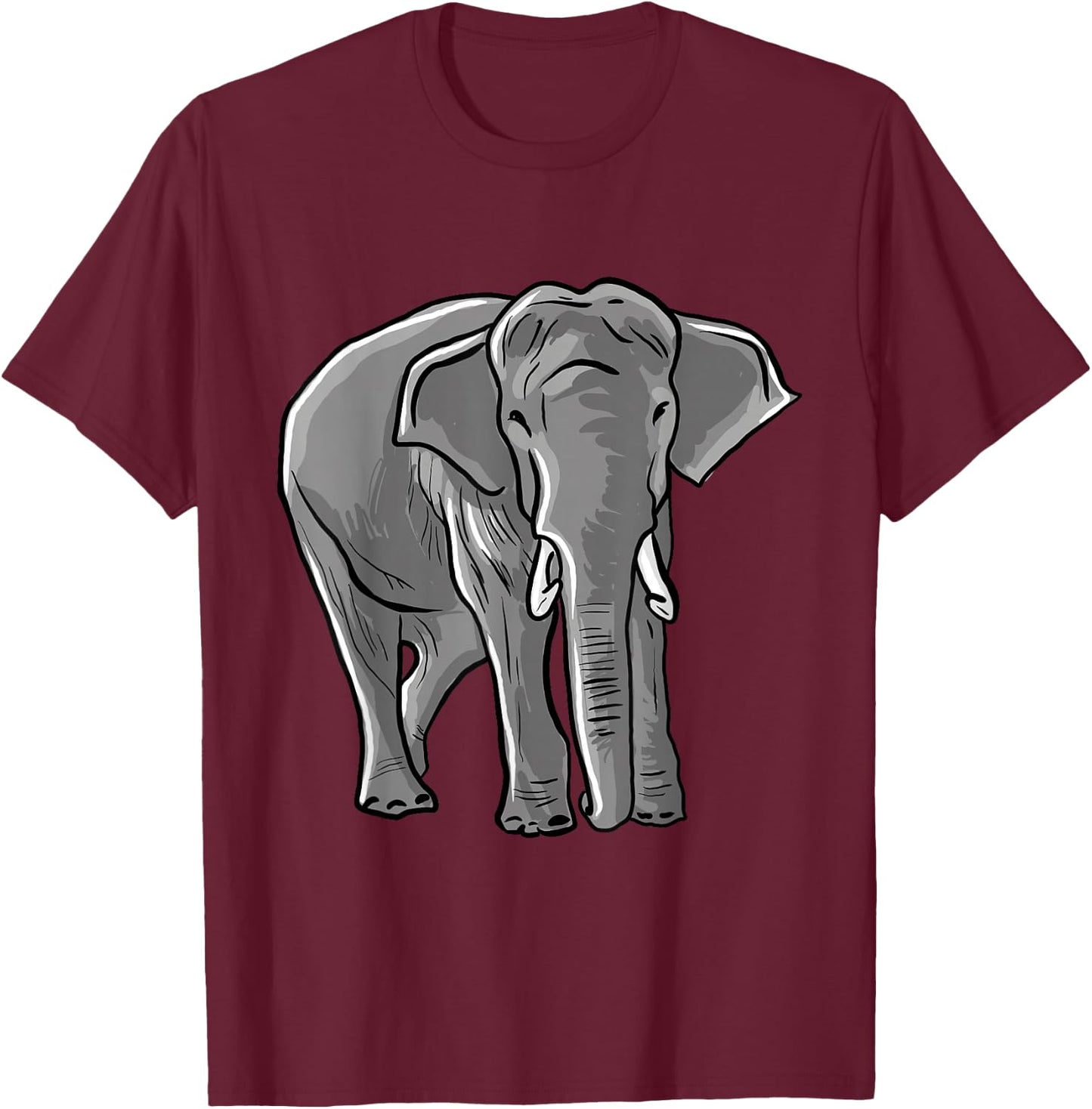 Elephant Love Illustration for Elephant Lovers T-Shirt - T-Shirt | Maroon