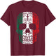 Sugar Skull Mexican Flag Cinco De Mayo Dia De Los Muertos T-Shirt - T-Shirt | Maroon