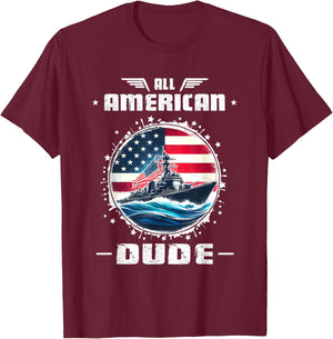USA Perfect Dude Merch Perfect Dude Shirt All American Dude T-Shirt - T-Shirt | Maroon