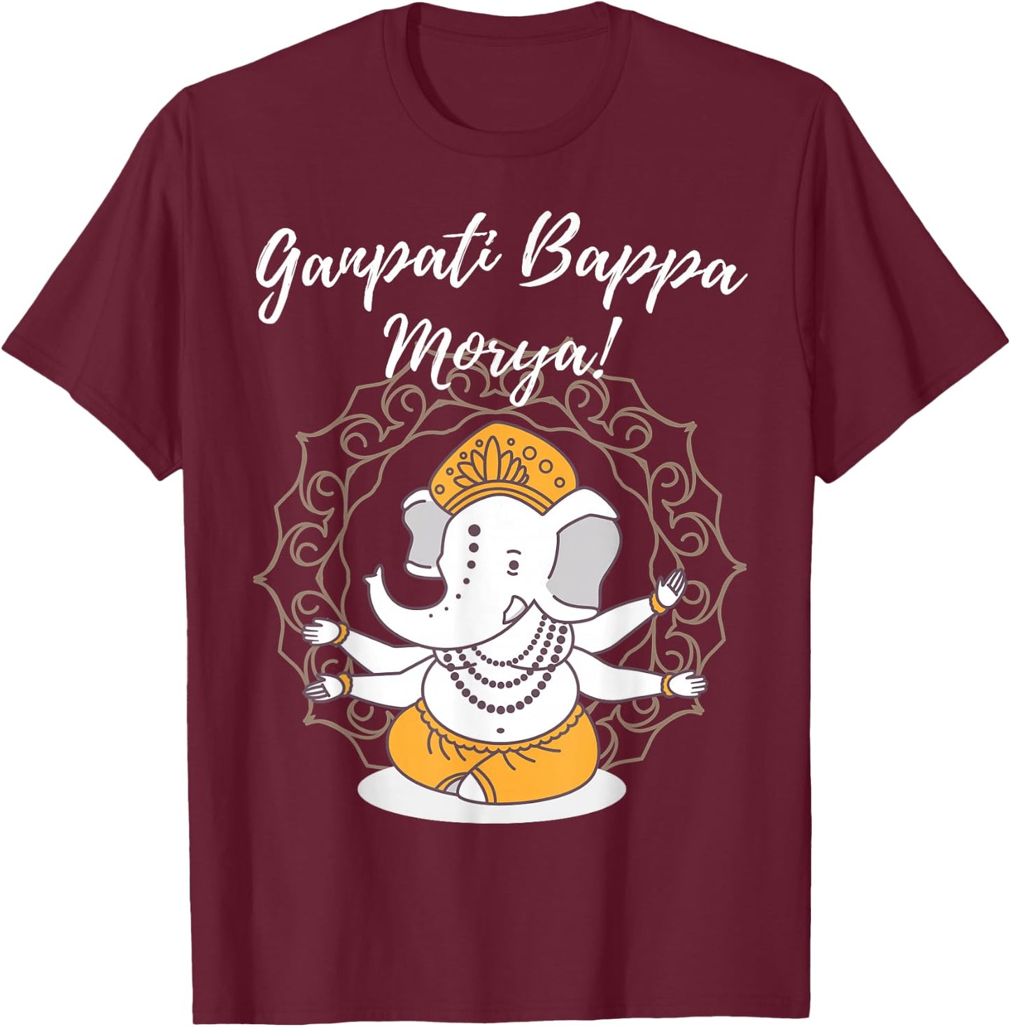 Ganesh Chaturthi Hindu God Elephant Lord Ganeshotsav T-Shirt - T-Shirt | Maroon