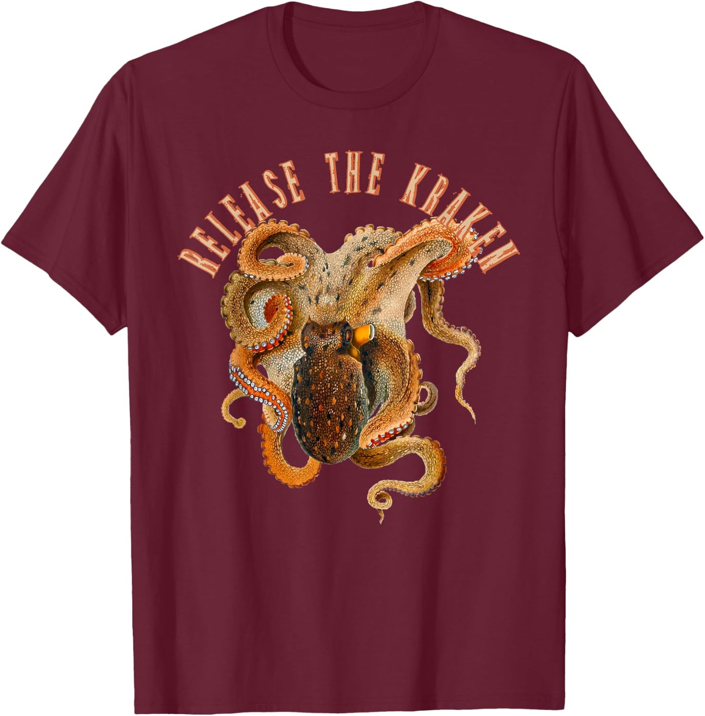 Release The Kraken T-Shirt - T-Shirt | Maroon