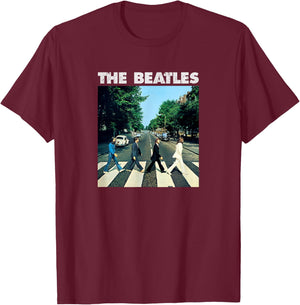 The Beatles - Crossing Abbey Road T-Shirt - T-Shirt | Maroon
