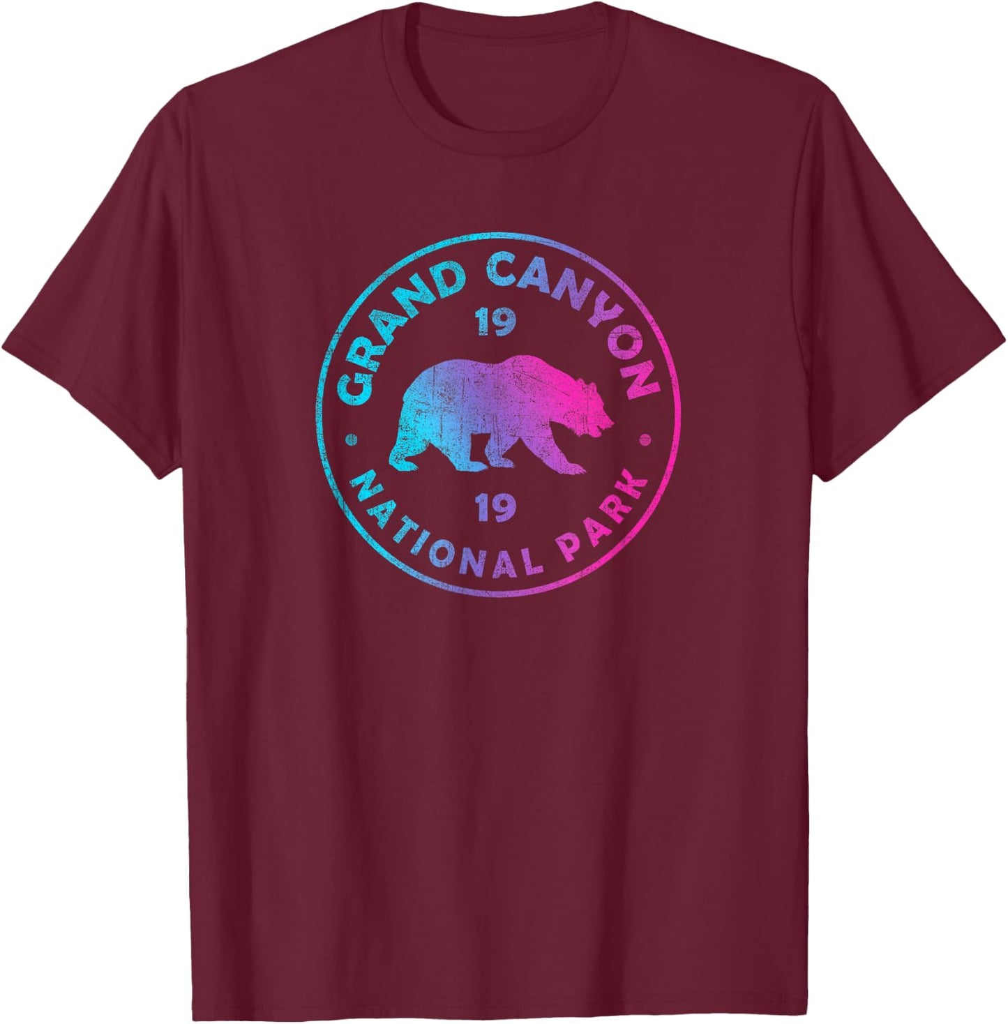 Grand Canyon National Park Colorful Bear Tie Dye Souvenir T-Shirt - T-Shirt | Maroon