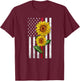 Sunflower Thin Red Line USA American Flag Firefighter Wife T-Shirt - T-Shirt | Maroon