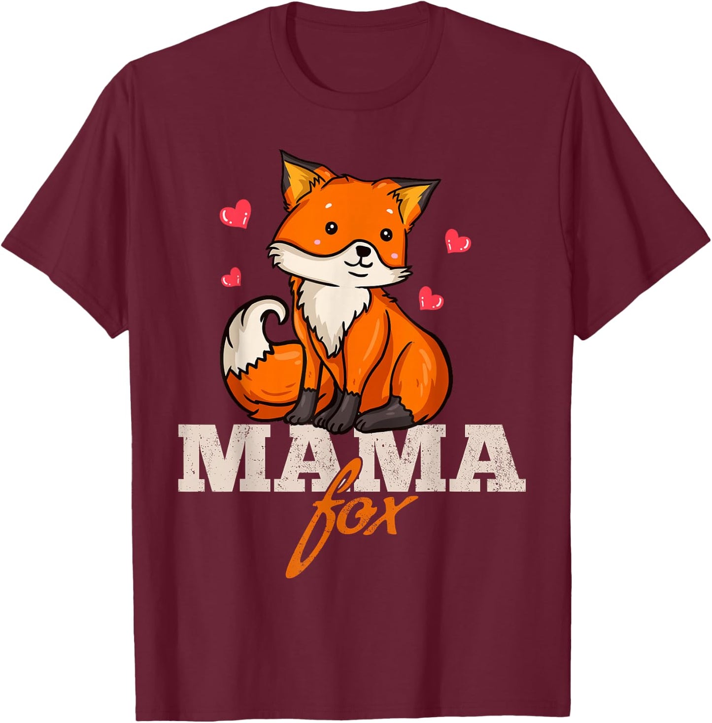 Foxes Mama Mom Mother's Day T-Shirt - T-Shirt | Maroon