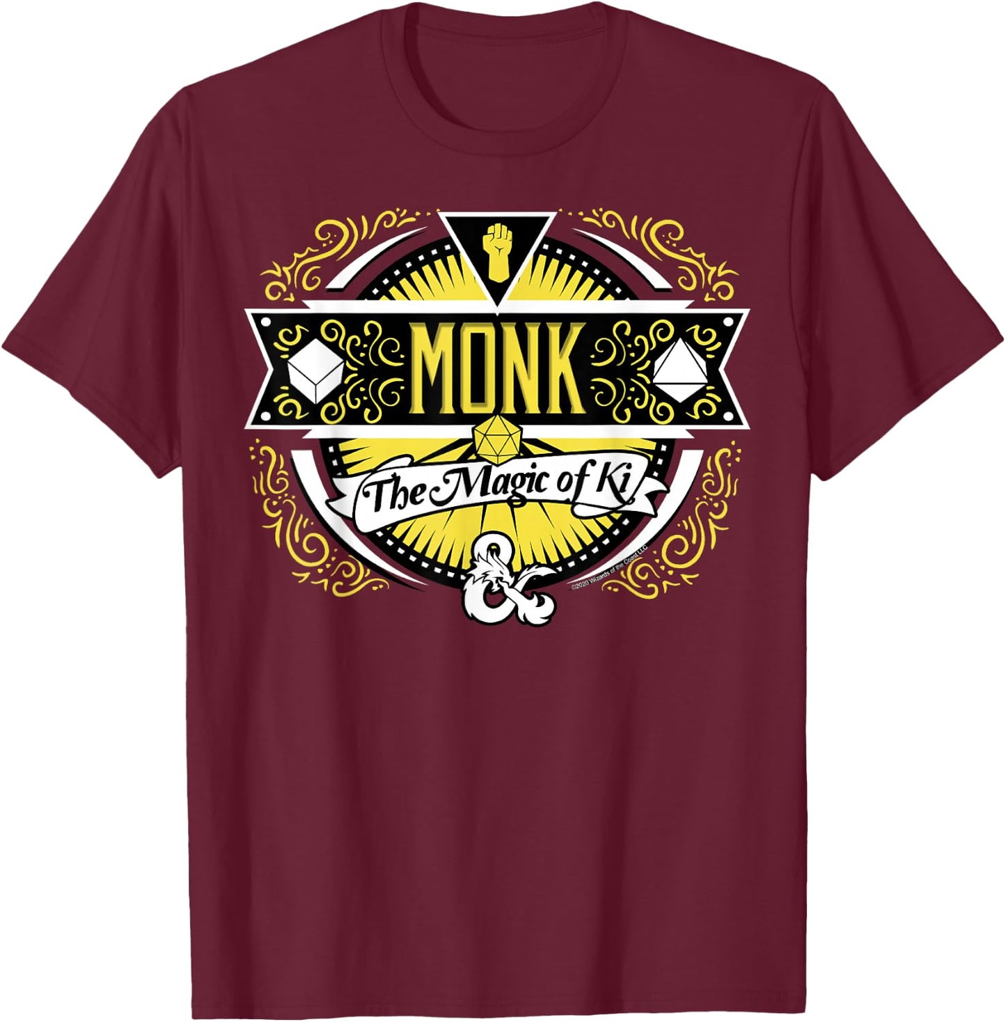 Dungeons & Dragons Monk The Magic Of Ki T-Shirt - T-Shirt | Maroon