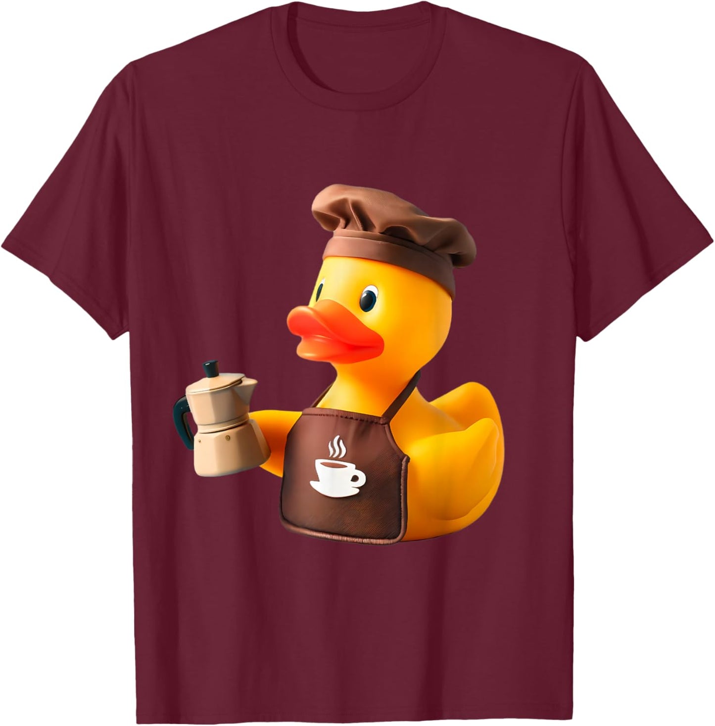 Rubber Duck Barista T-Shirt - T-Shirt | Maroon