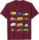 Kids Cars and Trucks and Things That Go Places Toddler Little Boy T-Shirt - T-Shirt | Maroon