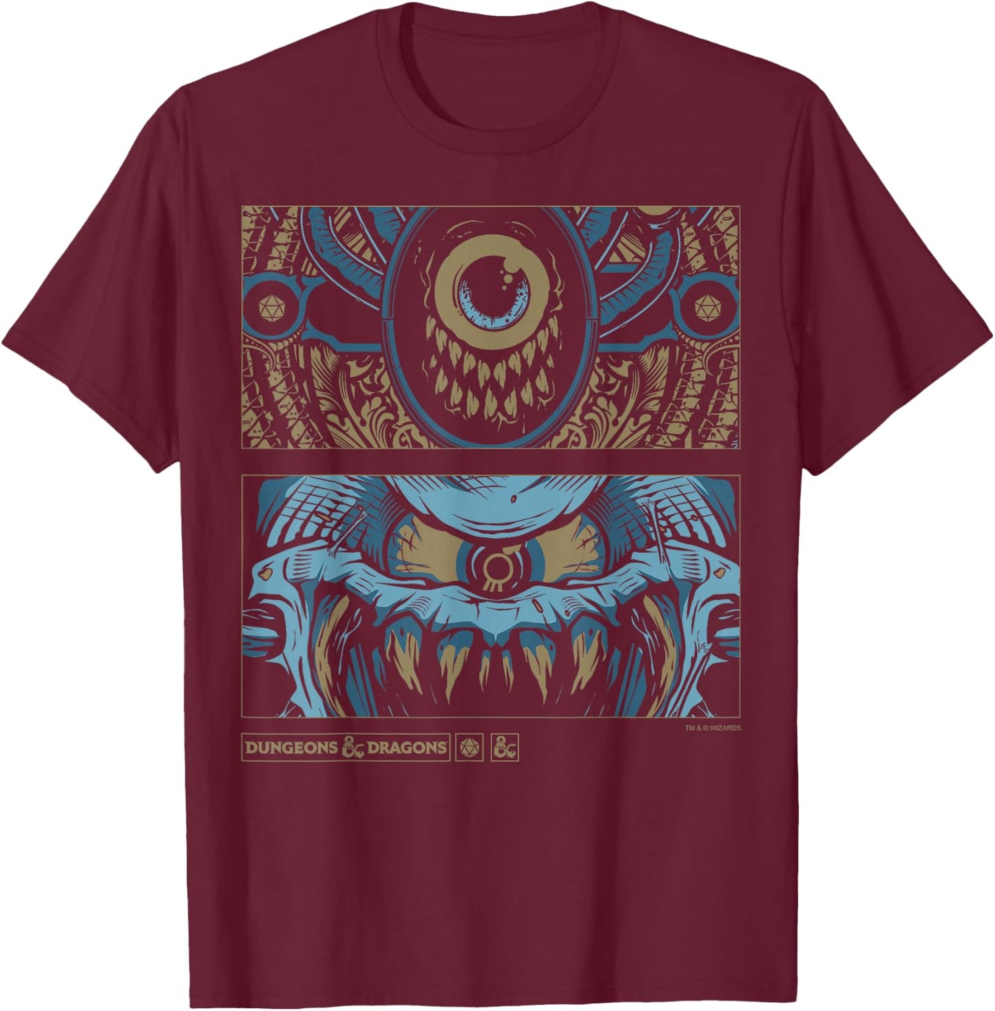 Dungeons & Dragons Beholder Panels T-Shirt - T-Shirt | Maroon