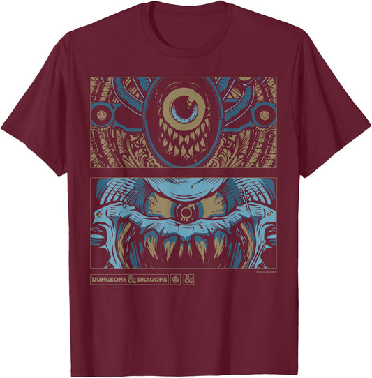 Dungeons & Dragons Beholder Panels T-Shirt - T-Shirt | Maroon