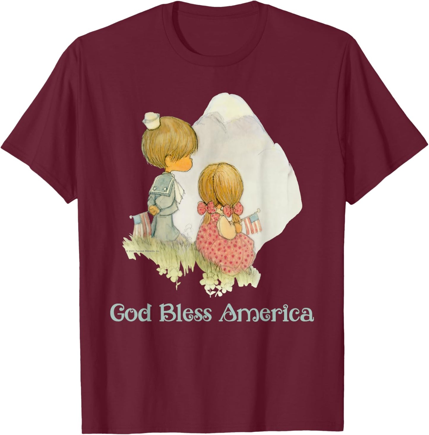Precious Moments God Bless America T-Shirt - T-Shirt | Maroon