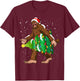 Bigfoot Christmas Santa Hat Xmas Tree Men Women Kids Pajama T-Shirt - T-Shirt | Maroon