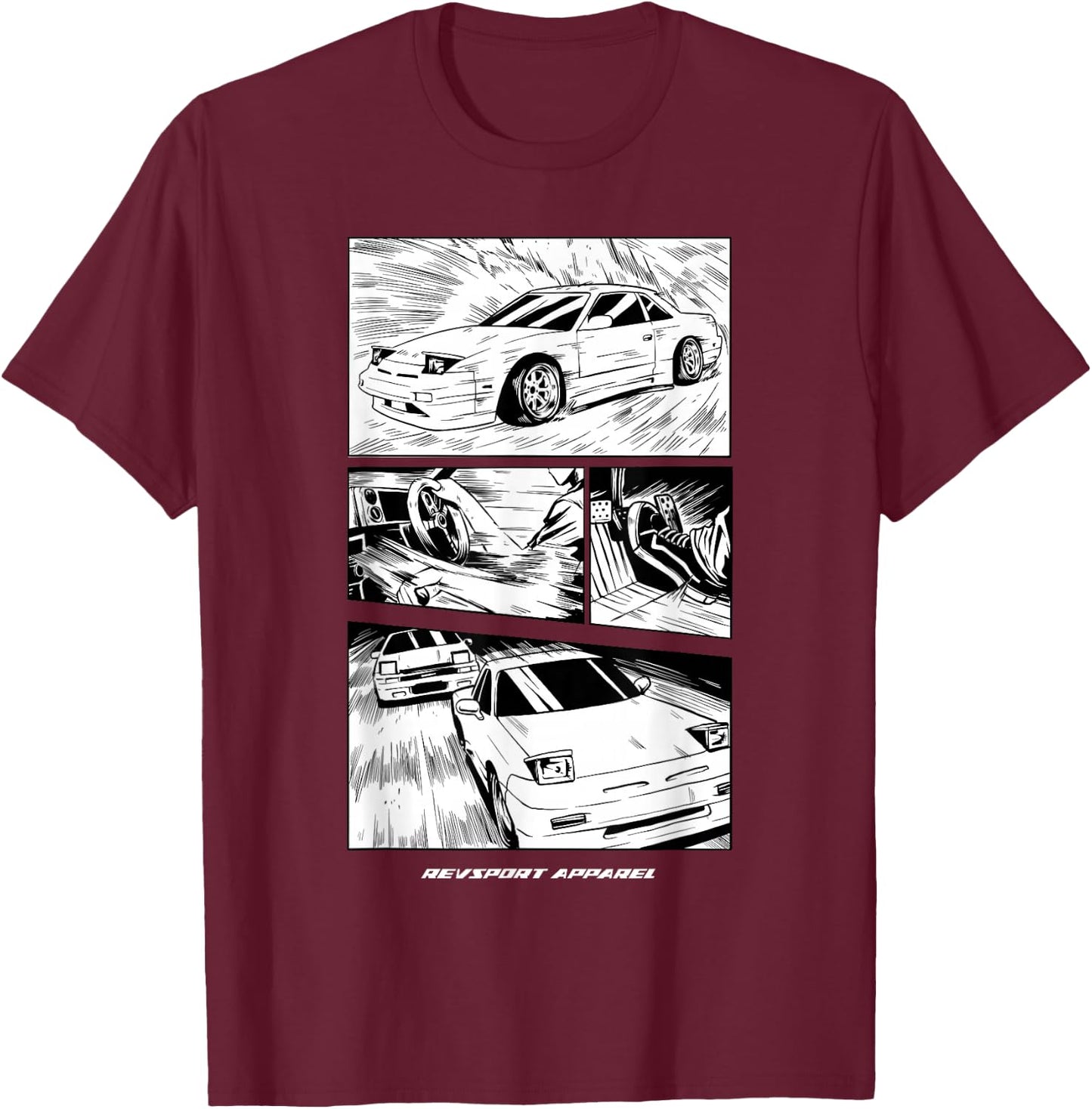 240sx Manga T-Shirt - T-Shirt | Maroon