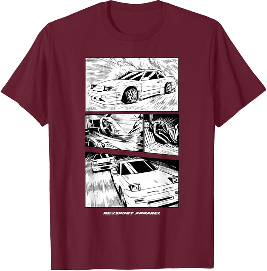 240sx Manga T-Shirt - T-Shirt | Maroon