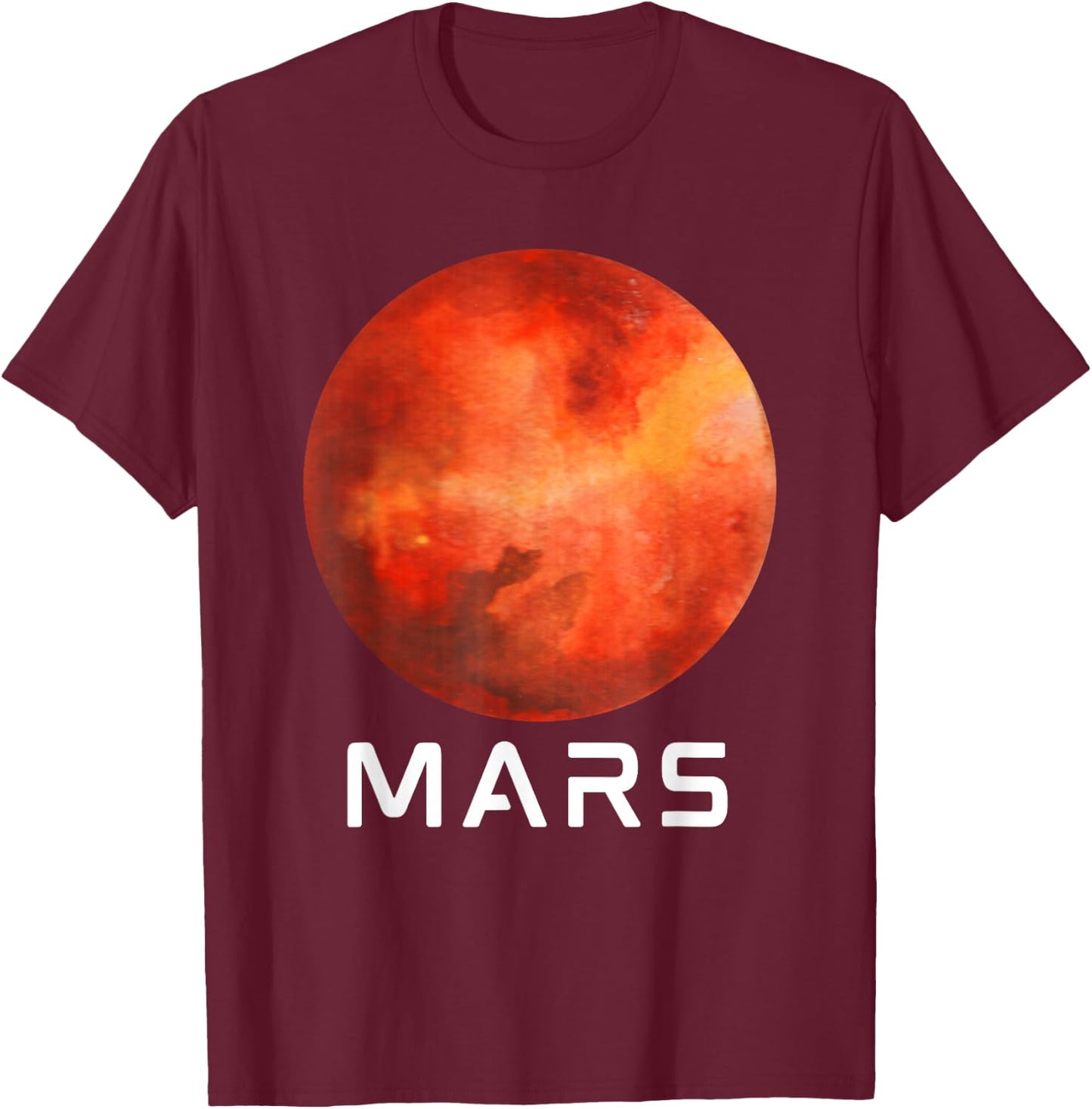 Solar System Planet Mars Outer Space T-Shirt - T-Shirt | Maroon