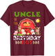 Uncle Of The Birthday Boy Farm Animal Bday Party Celebration T-Shirt - T-Shirt | Maroon