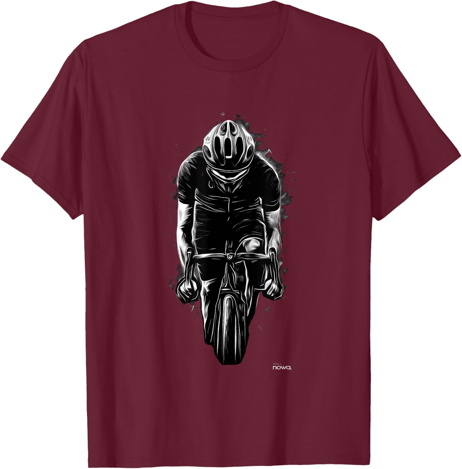 DESIGN by nowa. CYCLING RACER , Men's Black Short Sleeve Modern Cycling T-Shirt - T-Shirt | Maroon