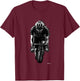 DESIGN by nowa. CYCLING RACER , Men's Black Short Sleeve Modern Cycling T-Shirt - T-Shirt | Maroon