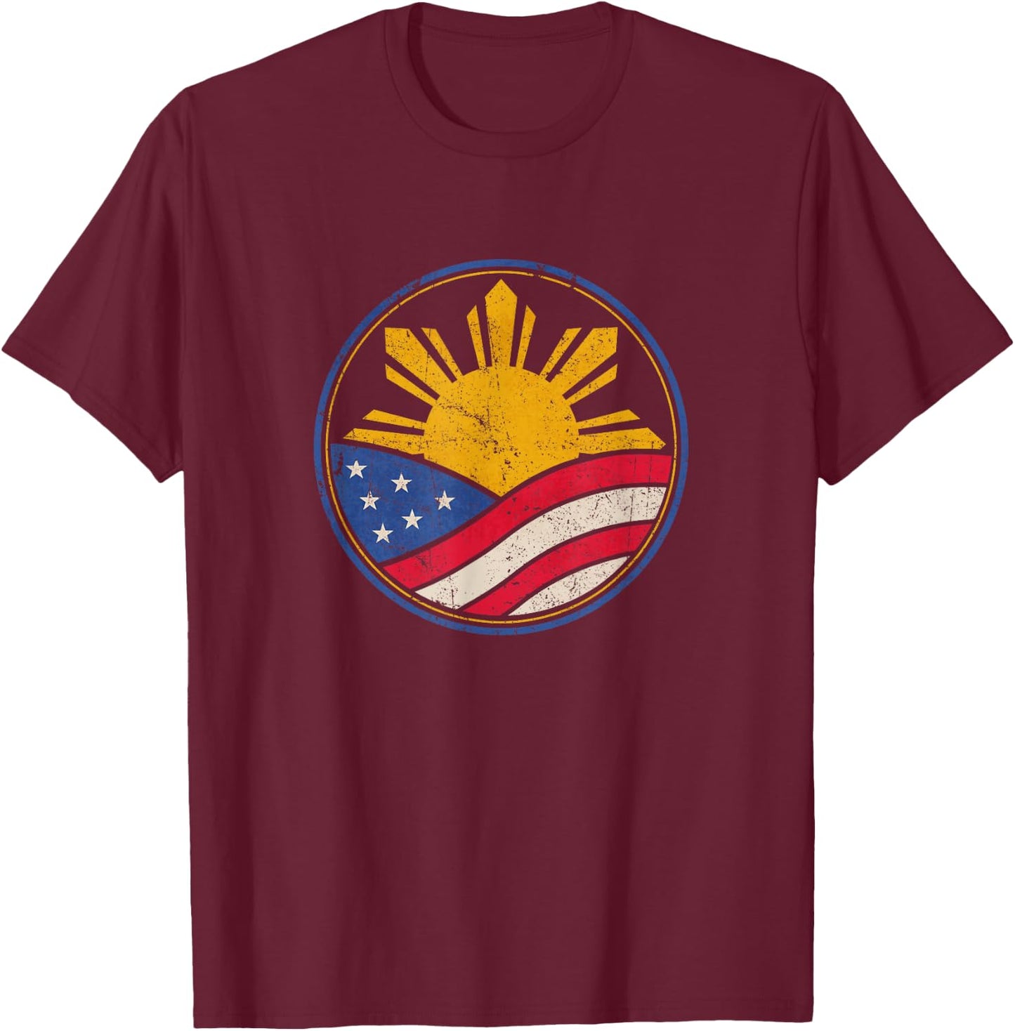 Filipino American Shirt Philippine USA Flag Pinoy Pride T-Shirt - T-Shirt | Maroon
